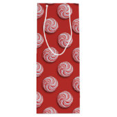 Sac Cadeau Pour Bouteille Noël Peppermenthe Candy Festive Vin Cadeau (Dos)