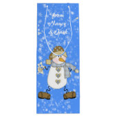 Sac Cadeau Pour Bouteille Noël personnalisé Snowman (Dos)