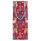 Sac Cadeau Pour Bouteille Noël scandinave des forêts nordiques (Dos)