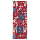 Sac Cadeau Pour Bouteille Noël scandinave des forêts nordiques (Devant)