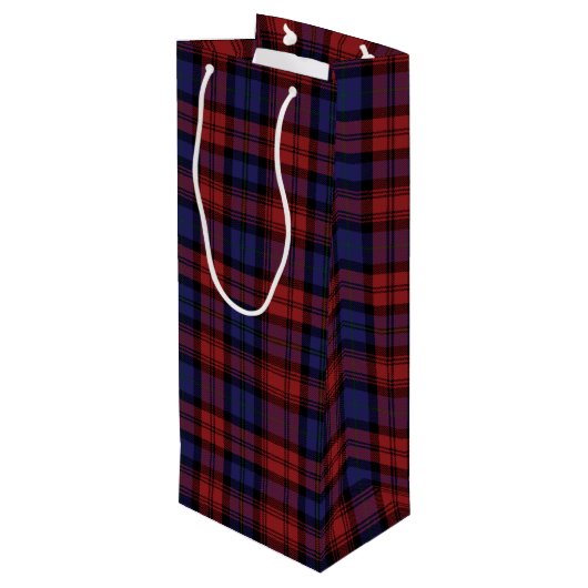 Sac Cadeau Pour Bouteille Noël Tartan Clan MacLachlan rouge violet Plaid (Dos Angle)