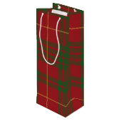 Sac Cadeau Pour Bouteille Noël Tartan Clan MacTavish Plaid Red Check (Dos Angle)