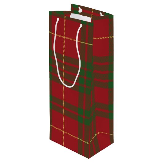 Sac Cadeau Pour Bouteille Noël Tartan Clan MacTavish Plaid Red Check (Dos Angle)