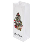 Sac Cadeau Pour Bouteille Noël traditionnel (Dos Angle)