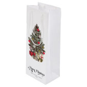 Sac Cadeau Pour Bouteille Noël traditionnel (Devant Angle)