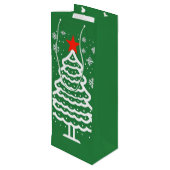 Sac Cadeau Pour Bouteille Noël vert et rouge (Dos Angle)