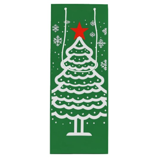 Sac Cadeau Pour Bouteille Noël vert et rouge (Devant)