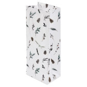 Sac Cadeau Pour Bouteille Noir simple Pinecone d'hiver Aquarelle Noël (Dos Angle)