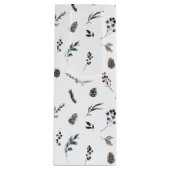 Sac Cadeau Pour Bouteille Noir simple Pinecone d'hiver Aquarelle Noël (Devant)