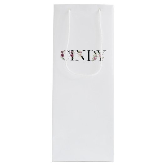 Sac Cadeau Pour Bouteille Nom Cindy (Devant)