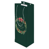 Sac Cadeau Pour Bouteille Nom de la couronne de Noël vert (Dos Angle)