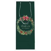 Sac Cadeau Pour Bouteille Nom de la couronne de Noël vert (Dos)