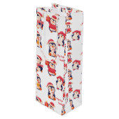Sac Cadeau Pour Bouteille Nom du pingouin de Noël (Devant Angle)