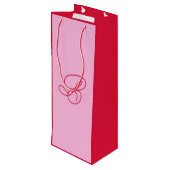 Sac Cadeau Pour Bouteille Nom élégant en écriture script Monogramme Rose & R (Dos Angle)