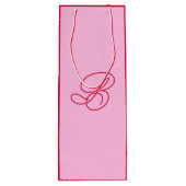 Sac Cadeau Pour Bouteille Nom élégant en écriture script Monogramme Rose & R (Dos)