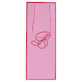 Sac Cadeau Pour Bouteille Nom élégant en écriture script Monogramme Rose & R (Devant)