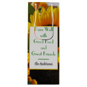 Sac Cadeau Pour Bouteille Nom et citation de vin Tournesols d'automne (Devant)