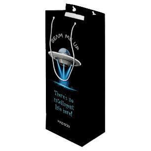 Sac Cadeau Pour Bouteille Nom et texte personnalisés UFO Bouteille-cadeau d