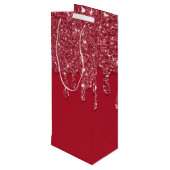 Sac Cadeau Pour Bouteille Nom personnalisé de la Parties scintillant rouge (Dos Angle)