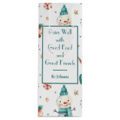 Sac Cadeau Pour Bouteille Nom, Snowman & Candy Holiday (Devant)