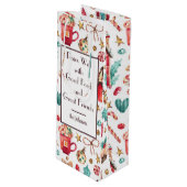 Sac Cadeau Pour Bouteille Nom sur mignonne Whimsical Sweets Holiday (Devant Angle)