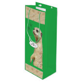 Sac Cadeau Pour Bouteille Nouvel An Meerkat Vin VERT (Devant Angle)