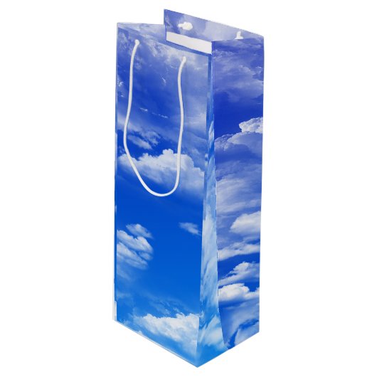 Sac Cadeau Pour Bouteille Nuages (Devant Angle)