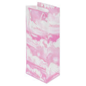 Sac Cadeau Pour Bouteille Nuages Pastel Rose Chaud (Dos Angle)