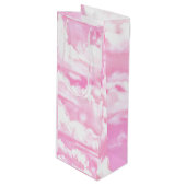 Sac Cadeau Pour Bouteille Nuages Pastel Rose Chaud (Devant Angle)