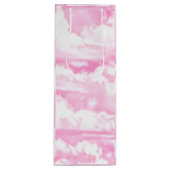 Sac Cadeau Pour Bouteille Nuages Pastel Rose Chaud (Devant)