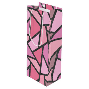 Sac Cadeau Pour Bouteille Nuances de motif en vitrail de corail