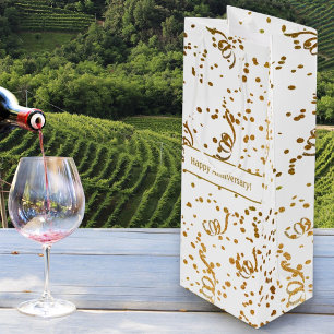 Sac Cadeau Pour Bouteille Occasion Spéciale Personnalisée Gold Confetti Stre