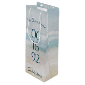 Sac Cadeau Pour Bouteille Ocean Beach Anniversa Mariage Date (Devant Angle)