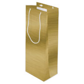 Sac Cadeau Pour Bouteille Oeuvre élégante en or brossé Faux (Devant Angle)