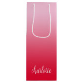 Sac Cadeau Pour Bouteille Ombre rose à rouge (Devant)
