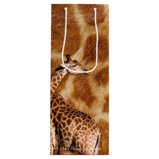 Sac Cadeau Pour Bouteille Options de Girafe 1A (Devant)