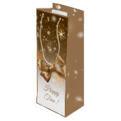 Sac Cadeau Pour Bouteille Or hivernal (Dos Angle)