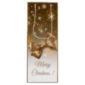 Sac Cadeau Pour Bouteille Or hivernal (Devant)