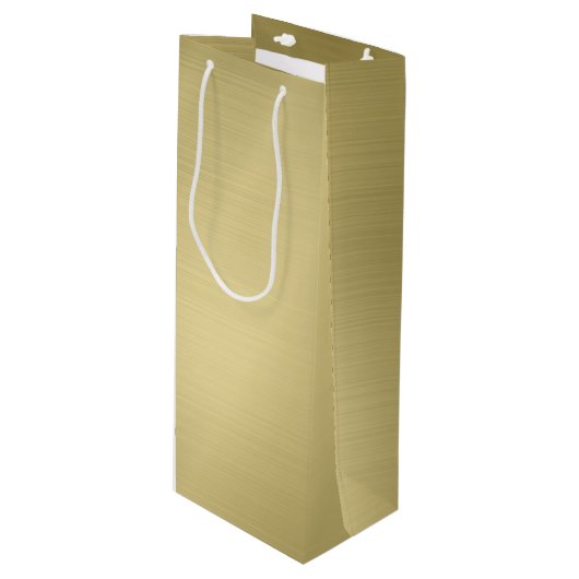 Sac Cadeau Pour Bouteille Or profond brossé (Devant Angle)