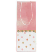 Sac Cadeau Pour Bouteille Or, Rose, Polkadot, Pastel, Fille, Doux, Chic (Dos)