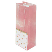 Sac Cadeau Pour Bouteille Or, Rose, Polkadot, Pastel, Fille, Doux, Chic (Devant Angle)