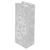 Sac Cadeau Pour Bouteille Ornement blanc flocons de neige Noël Vacances (Devant Angle)