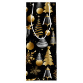 Sac Cadeau Pour Bouteille Ornements De Vacances Argent Et Or (Dos)