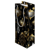 Sac Cadeau Pour Bouteille Ornements Traditionnels Argent Et Or (Dos Angle)