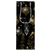 Sac Cadeau Pour Bouteille Ornements Traditionnels Argent Et Or (Devant)