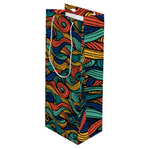 Sac Cadeau Pour Bouteille Paisley haché