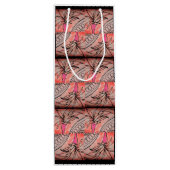 Sac Cadeau Pour Bouteille Palme rose (Dos)