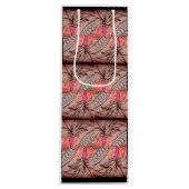 Sac Cadeau Pour Bouteille Palme rose (Devant)