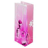 Sac Cadeau Pour Bouteille Papillon magenta (Devant Angle)