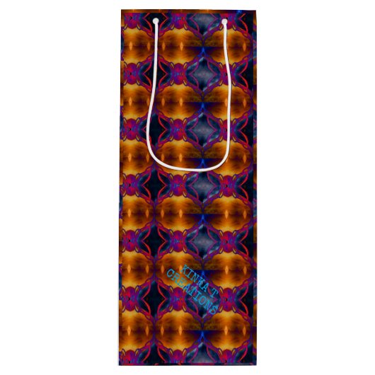 Sac Cadeau Pour Bouteille Papillon rouillé (Devant)